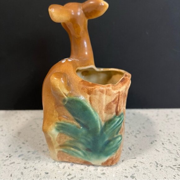 Vintage SHAFFORD Deer Planter Bambi Hand Painted Decorated Vase Japan MCM - Picture 6 of 11